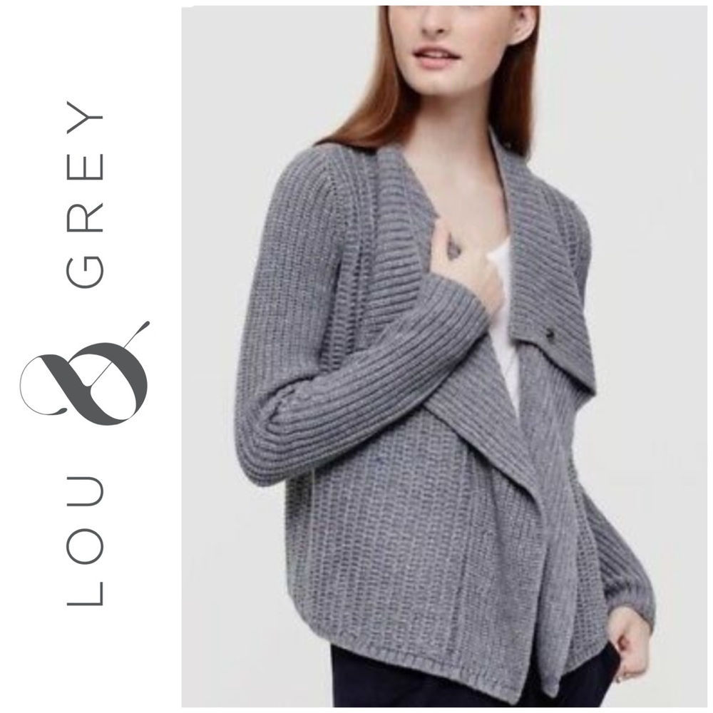 Lou & Grey Gray Cardigan Sweater